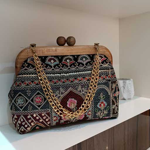 کیف دهانه چوبی/فروشگاه آنلاین ریحانه