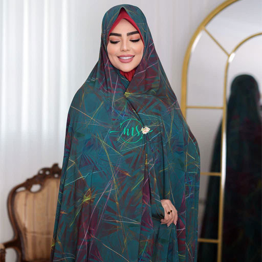 چادر مجلسی اسکادا (کد ۶/۱۲) – با طرحهای رنگی (سبز، آبی، قرمز) - Image 3