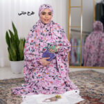 چادر نماز آستین دار کدری (کد ۶/۸) – در ۴ طرح (حانی، آسمان، گل‌ریزه، بنفشه‌زار) - Image 3